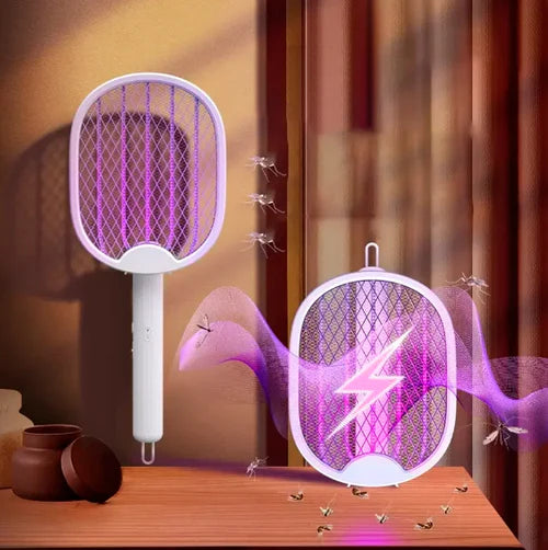 Raquete Elétrica Mata Mosquito recarregável 4 em 1
