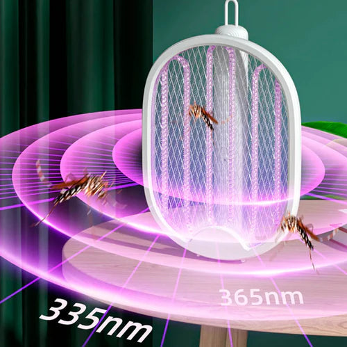 Raquete Elétrica Mata Mosquito recarregável 4 em 1
