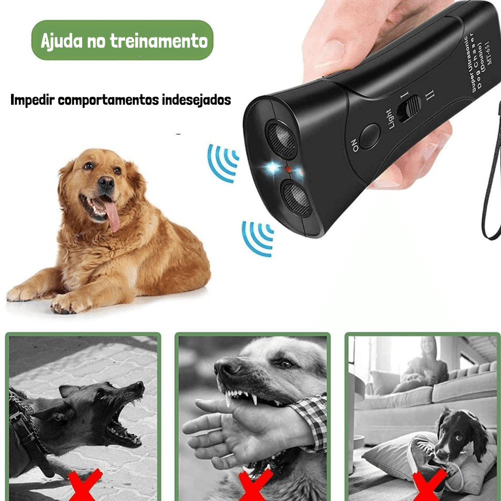 Adestrador de cães Anti Latido Ultrassónico/SilenceMax - Lojas Promorin