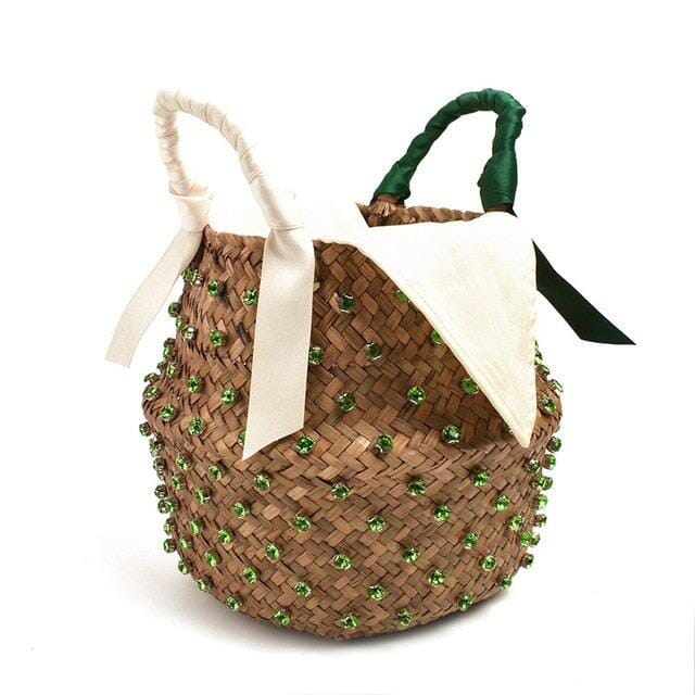 Bolsa de Palha com Pedras - Preciosa