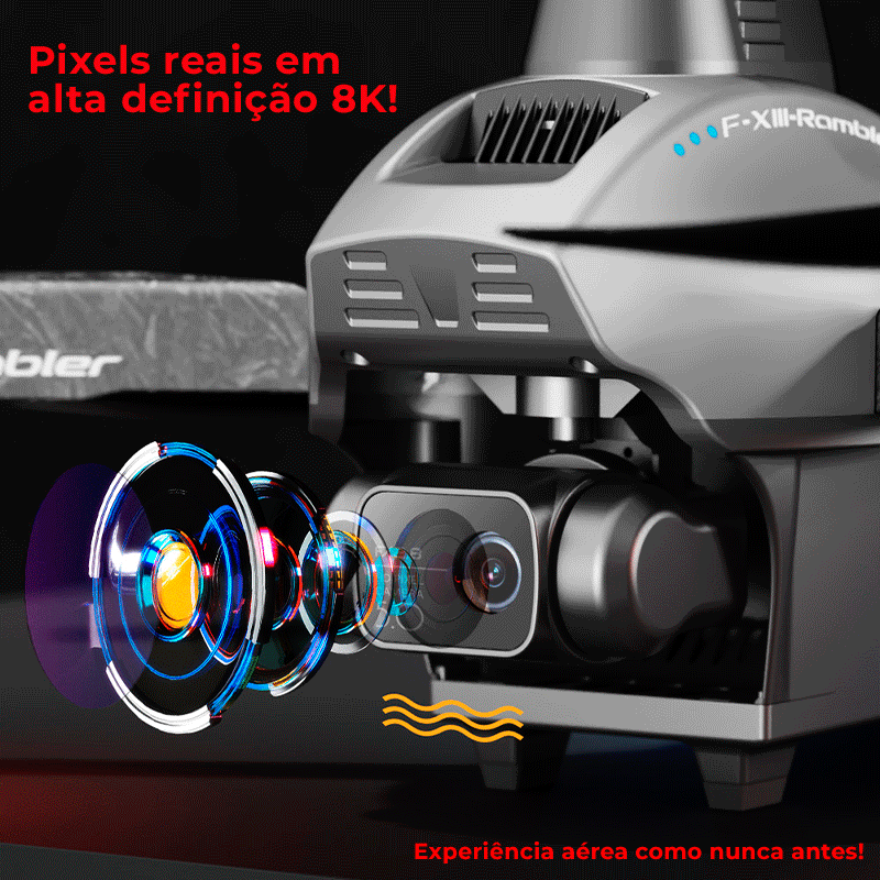Drone F13 Pro Câmera EIS de 3 Eixos Gimbais Anti-Shake 8K HD, 5G WiFi, GPS - Lojas Promorin