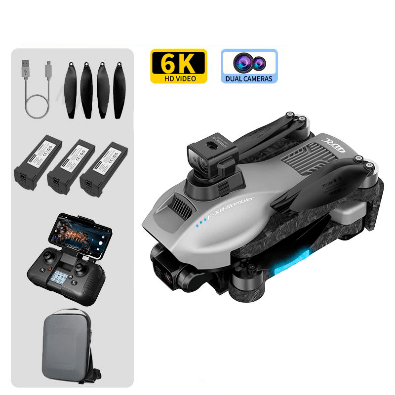 Drone F13 Pro Câmera EIS de 3 Eixos Gimbais Anti-Shake 8K HD, 5G WiFi, GPS - Lojas Promorin