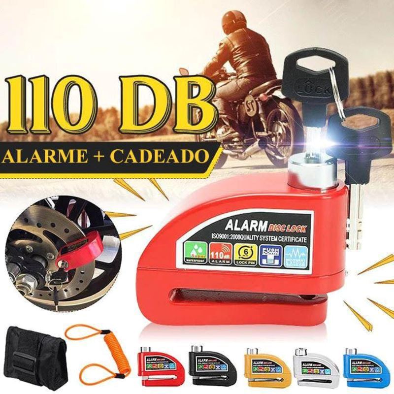 Alarme e Cadeado de Freio a Disco Para Moto