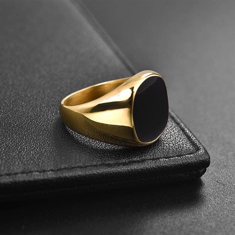 Anel Masculino Banhado a Ouro 18K