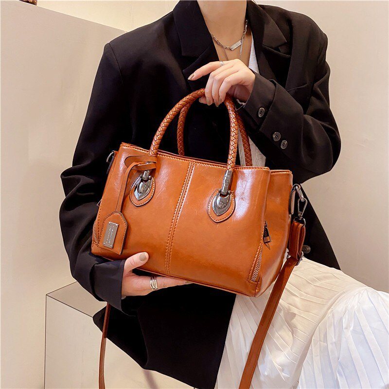 Bolsa Feminina Clássica Boston™ - Dupla Alça em Couro PU