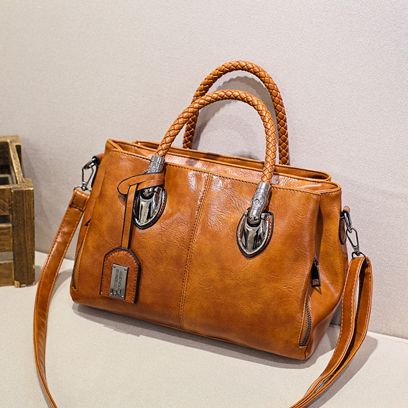 Bolsa Feminina Clássica Boston™ - Dupla Alça em Couro PU