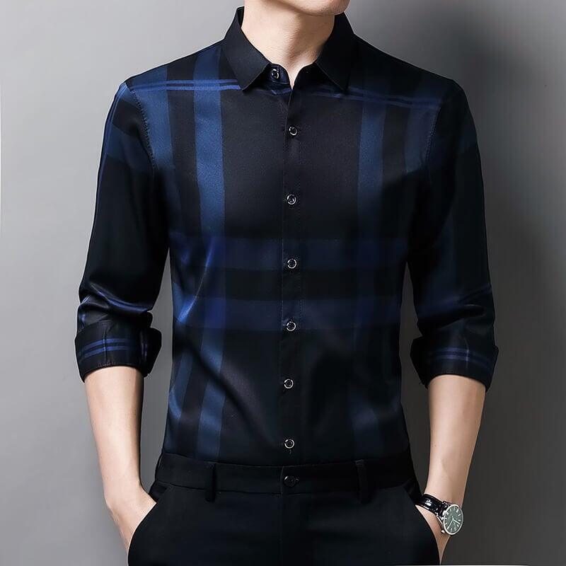 Camisa Masculina Social Manga Longa Xadrez Slim - Lojas Promorin