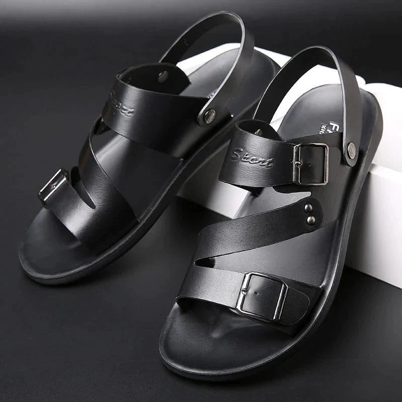 Sandália Masculina de Couro Legítimo - Leather TOP