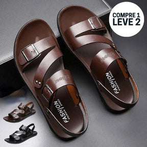 Sandália Masculina de Couro Legítimo - Leather TOP