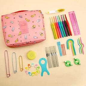 Kit Crochê Completo com Necessaire Organizadora - 53 Peças