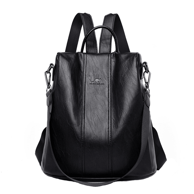 Mochila Feminina Anti Furto de Couro Carolina™ - Lojas Promorin
