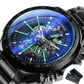 Relógio Automático Luxury T-WINNER - Aço Inoxidável, Ponteiros Luminosos, Vidro de Cristal - Lojas Promorin