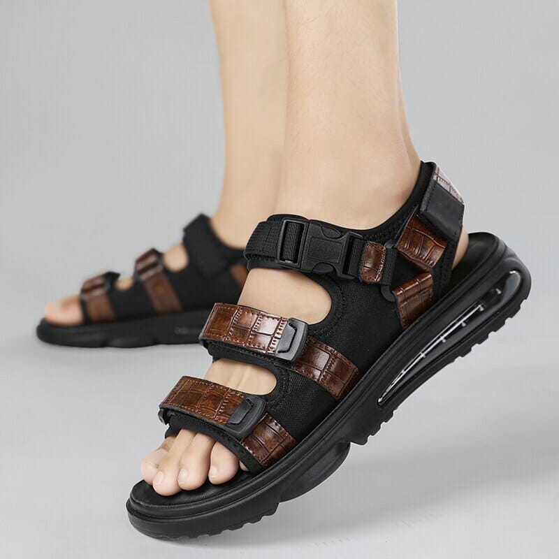Sandália Masculina em Couro Britânico com Amortecedor