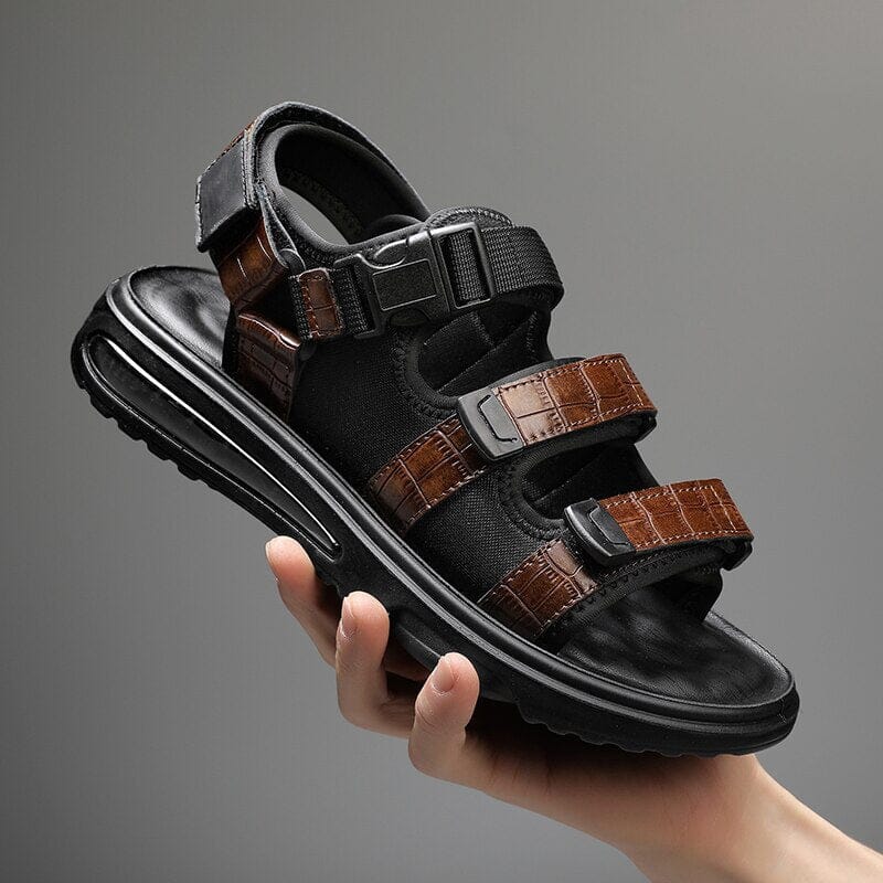 Sandália Masculina em Couro Britânico com Amortecedor