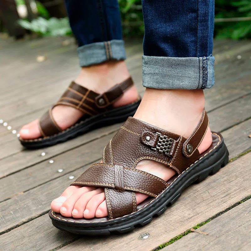 Sandália Masculina em Couro Legítimo