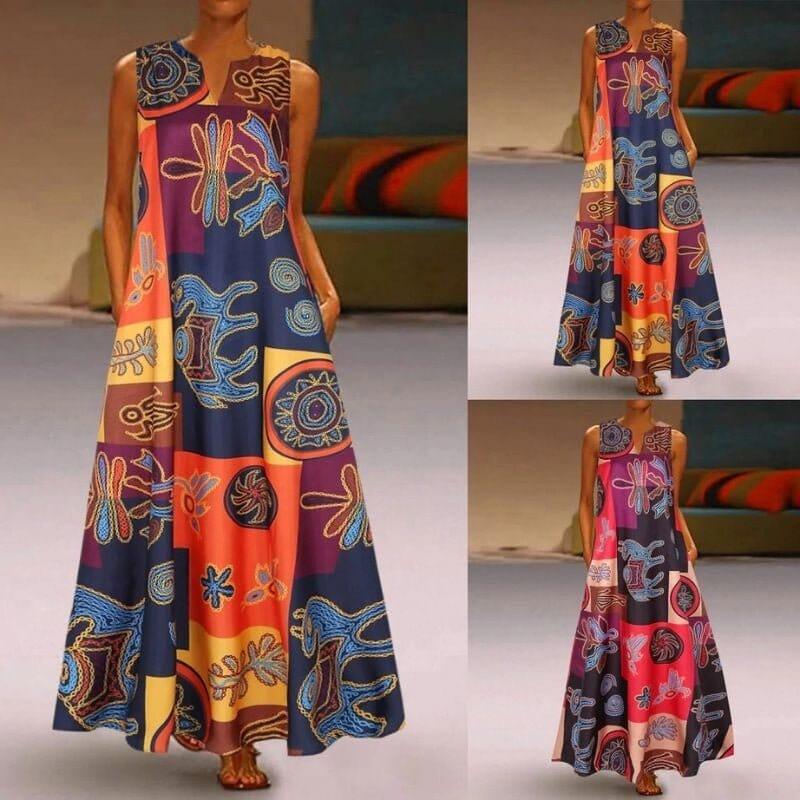 Vestido Longo Lili Estampado - Lojas Promorin